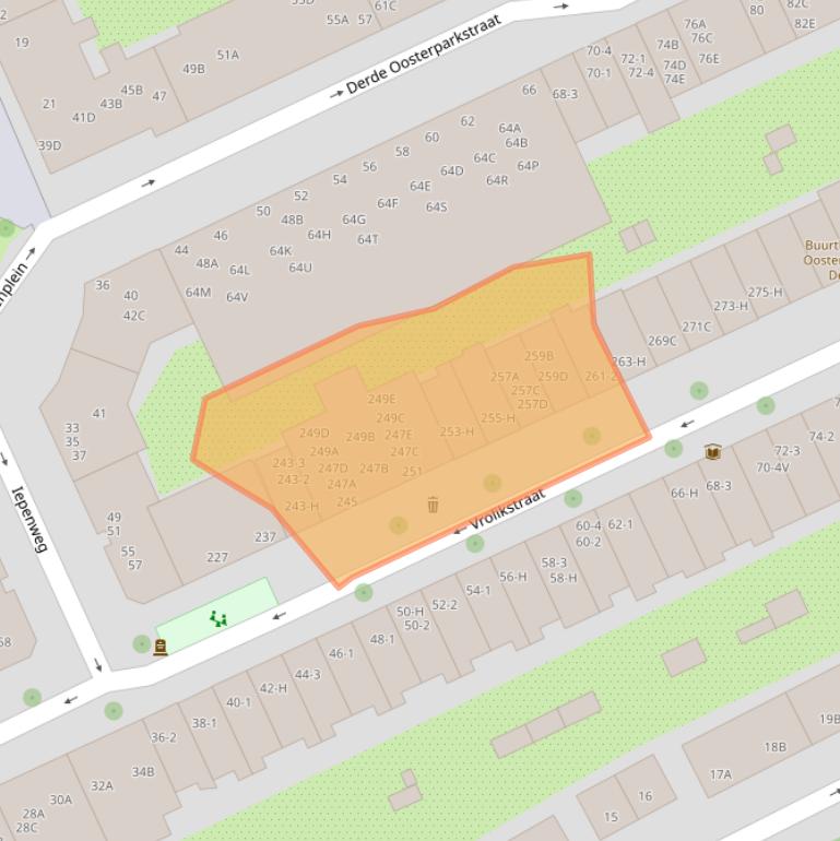 Kaart van postcodegebied 1091VA.