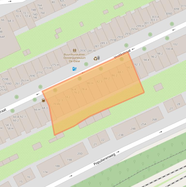 Kaart van postcodegebied 1091VJ.