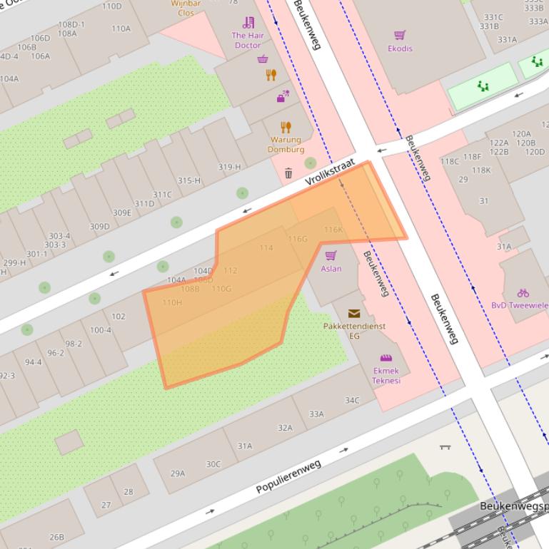 Kaart van postcodegebied 1091VL.