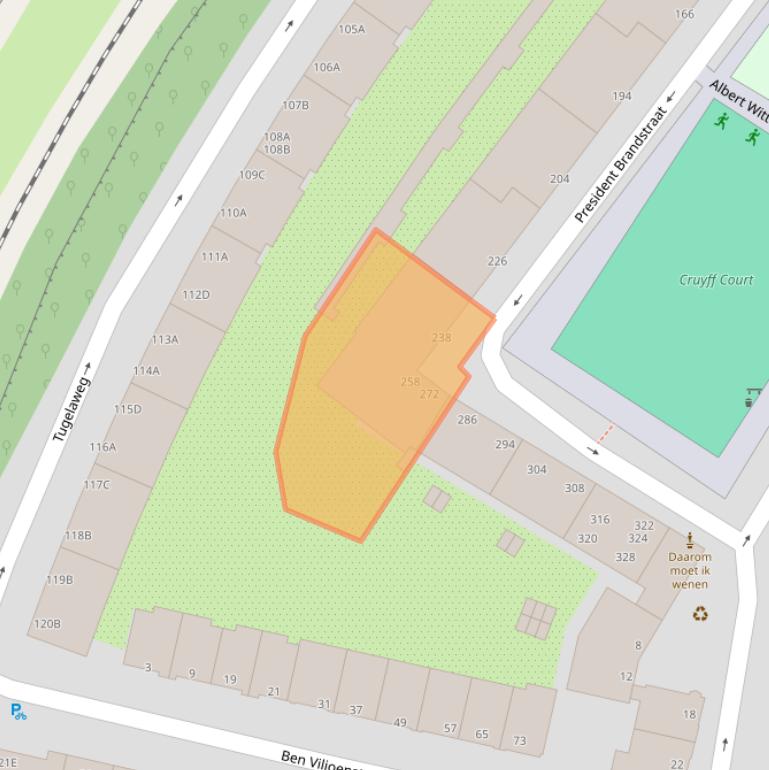 Kaart van postcodegebied 1091WZ.