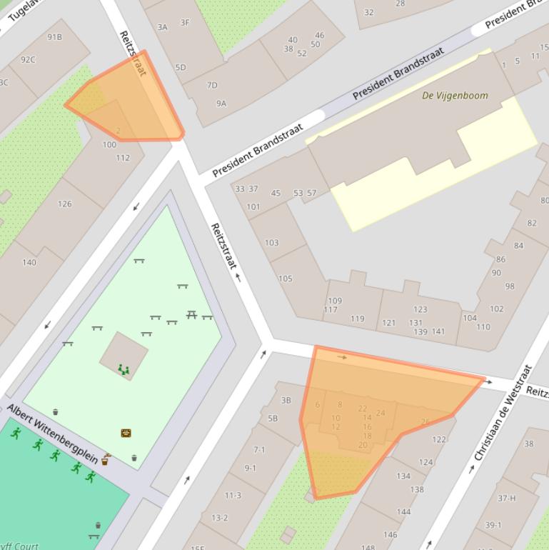 Kaart van postcodegebied 1091XB.