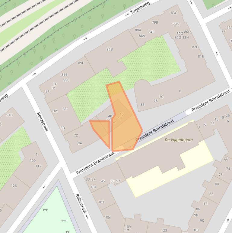 Kaart van postcodegebied 1091XJ.