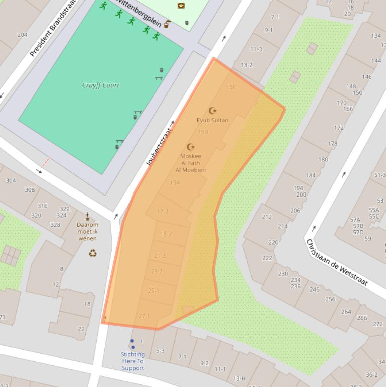 Kaart van postcodegebied 1091XN.
