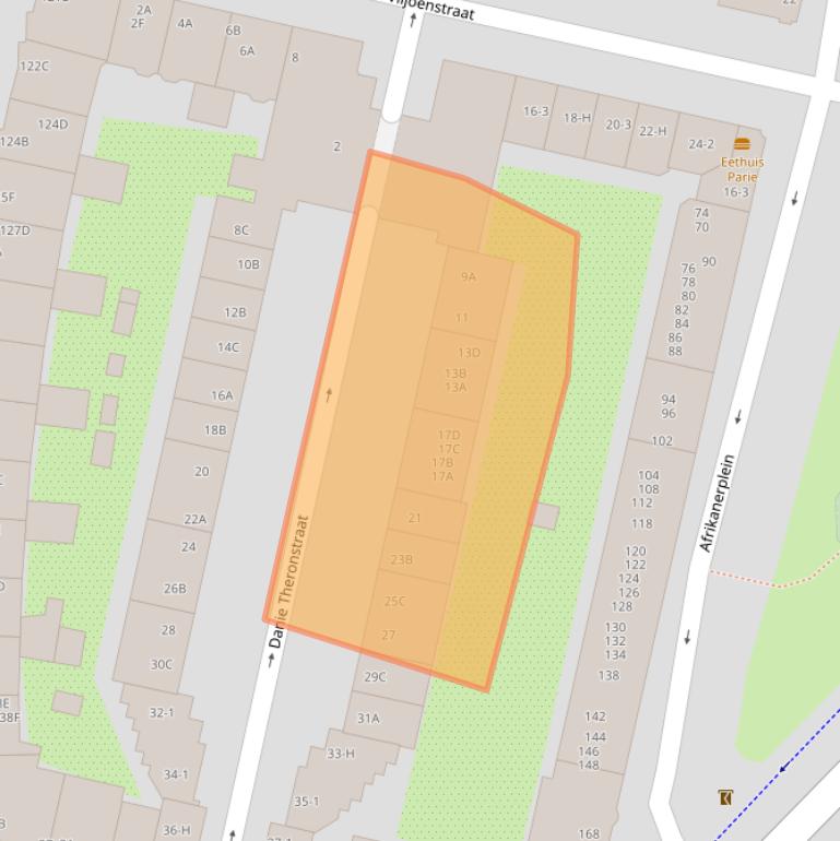 Kaart van postcodegebied 1091XV.