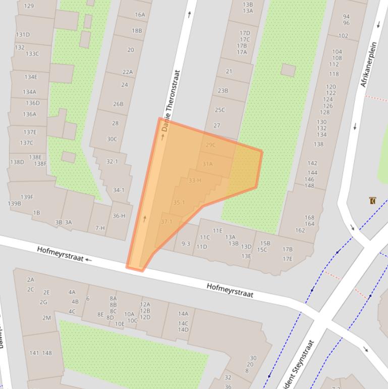 Kaart van postcodegebied 1091XW.