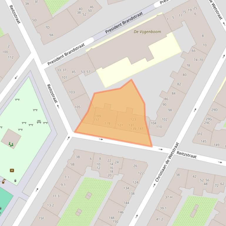 Kaart van postcodegebied 1091ZB.