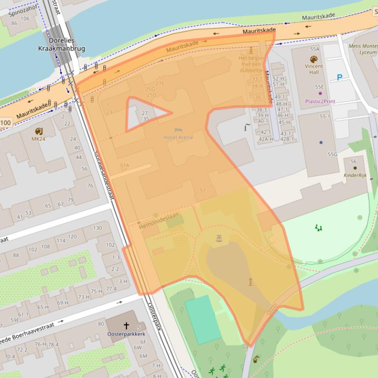 Kaart van postcodegebied 1092AA.