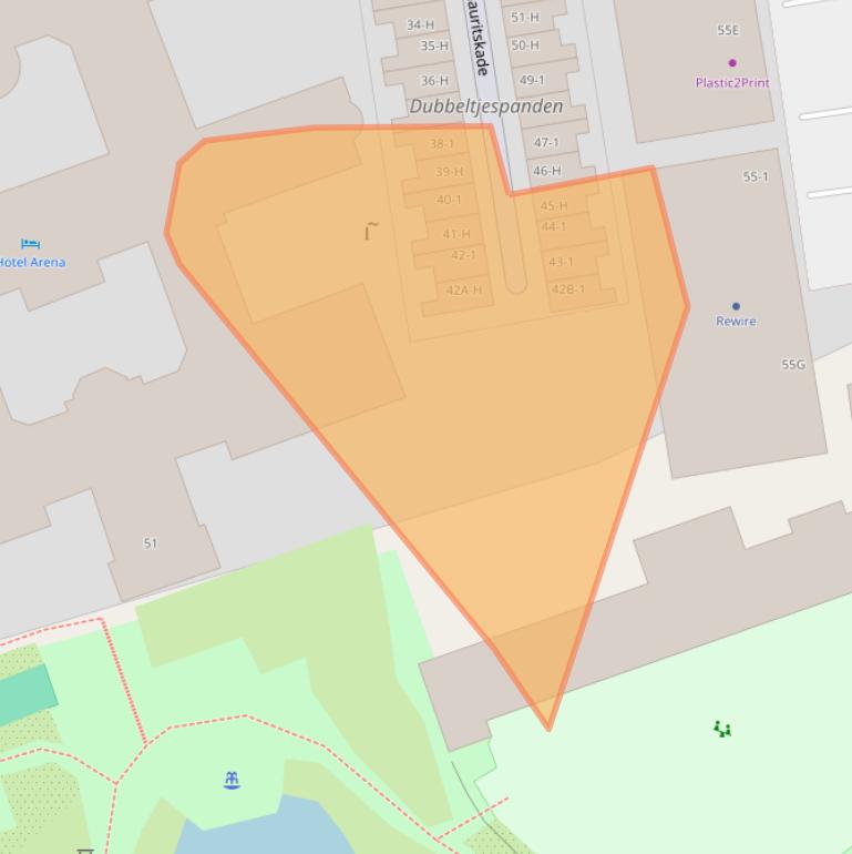 Kaart van postcodegebied 1092AB.