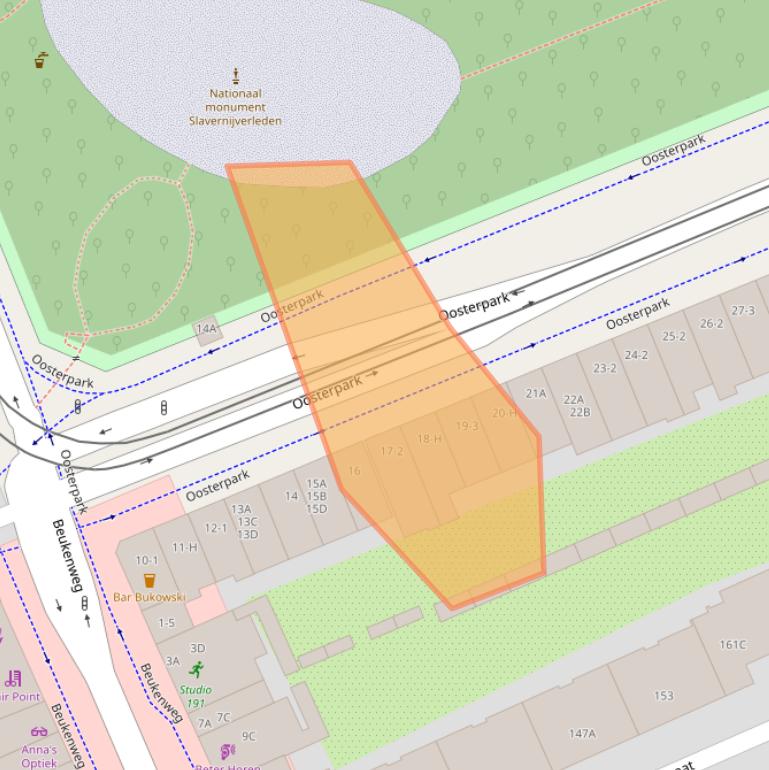 Kaart van postcodegebied 1092AG.
