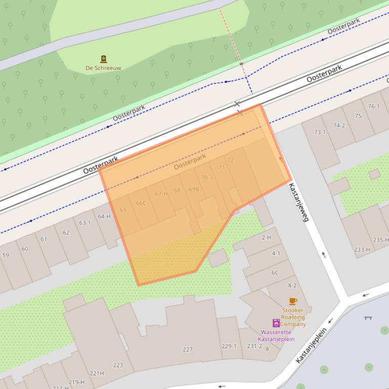 Kaart van postcodegebied 1092AS.