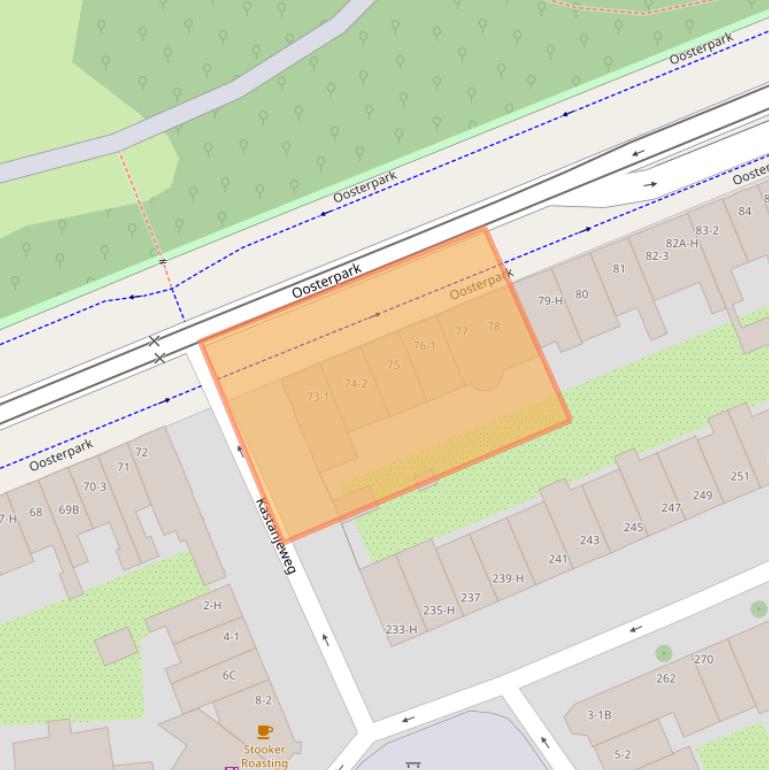 Kaart van postcodegebied 1092AT.