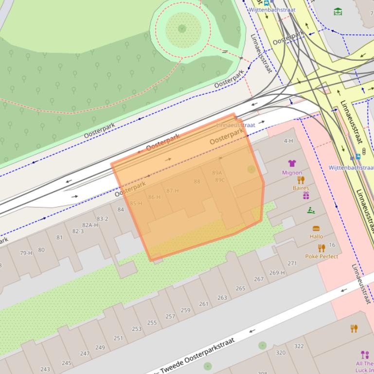 Kaart van postcodegebied 1092AW.