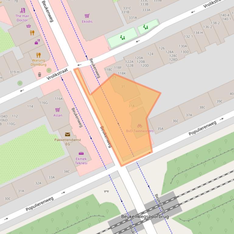 Kaart van postcodegebied 1092AZ.