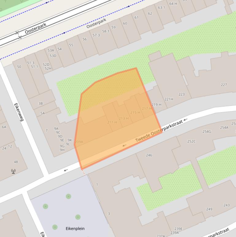 Kaart van postcodegebied 1092BK.