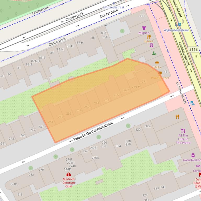 Kaart van postcodegebied 1092BN.