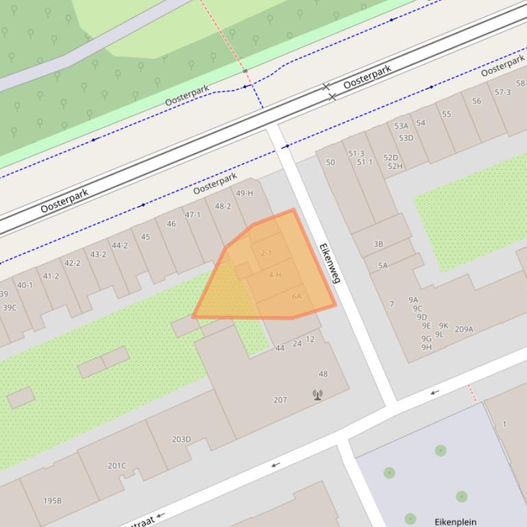 Kaart van postcodegebied 1092BZ.