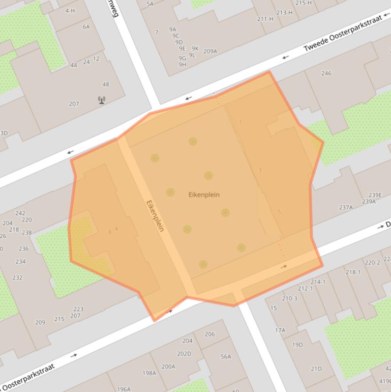 Kaart van postcodegebied 1092CC.