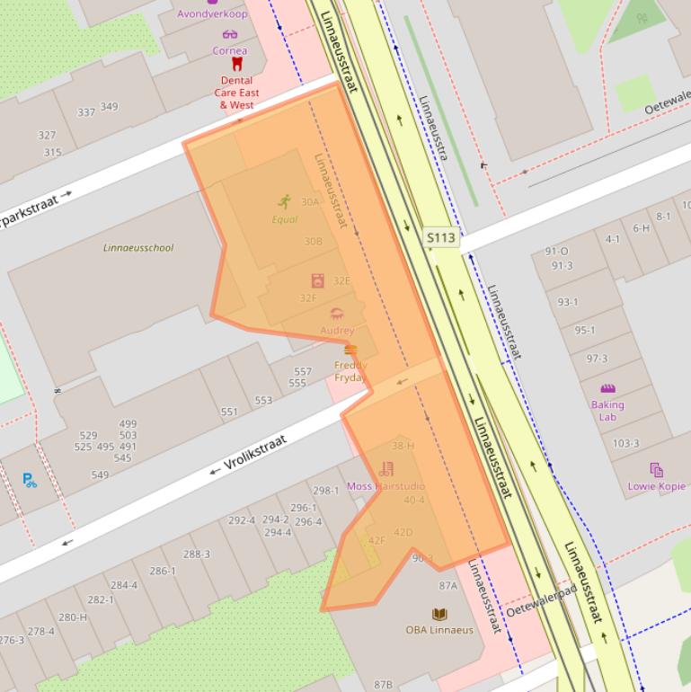 Kaart van postcodegebied 1092CL.