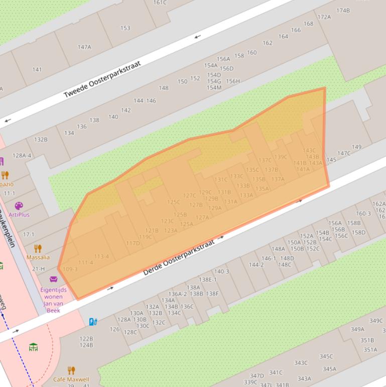 Kaart van postcodegebied 1092CS.