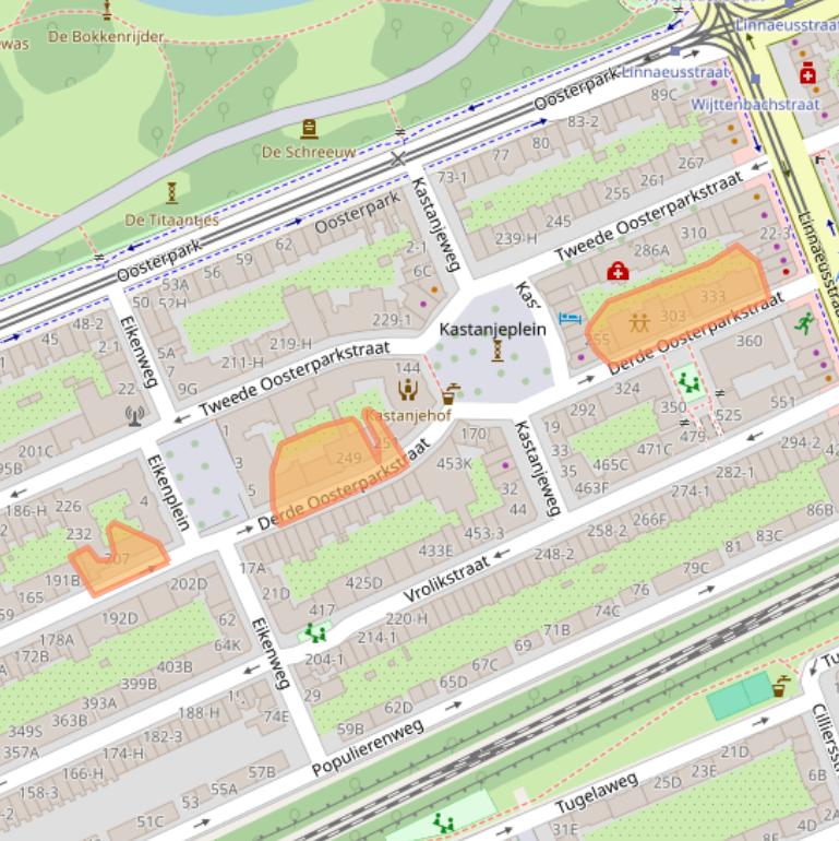 Kaart van postcodegebied 1092EA.