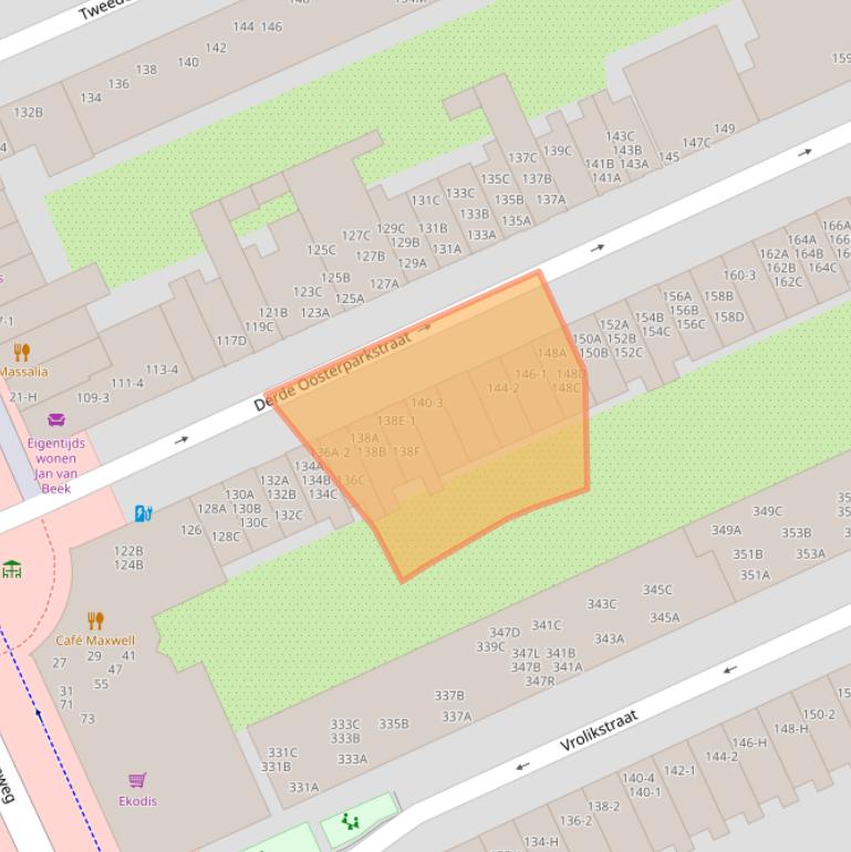 Kaart van postcodegebied 1092EC.