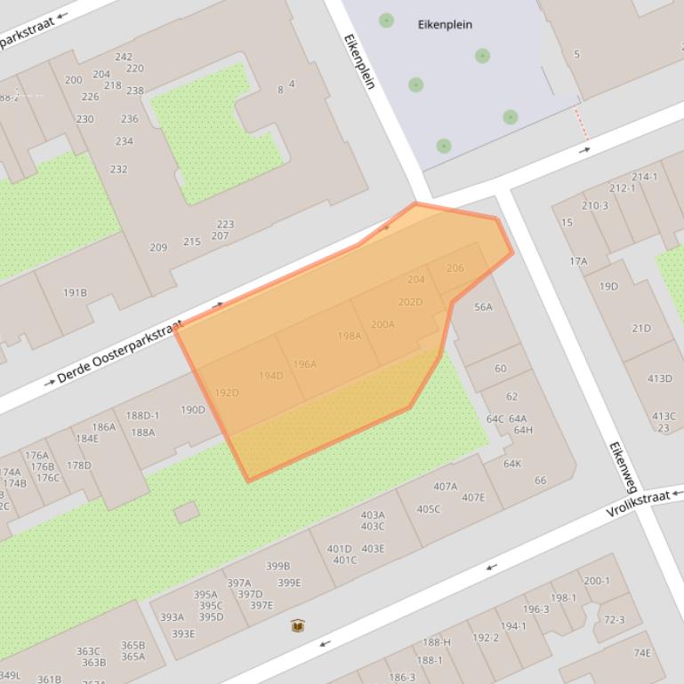 Kaart van postcodegebied 1092EH.