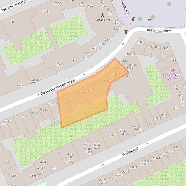 Kaart van postcodegebied 1092EK.