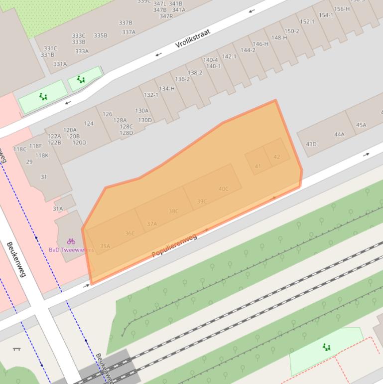 Kaart van postcodegebied 1092EM.