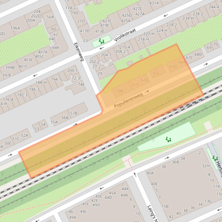 Kaart van postcodegebied 1092ER.