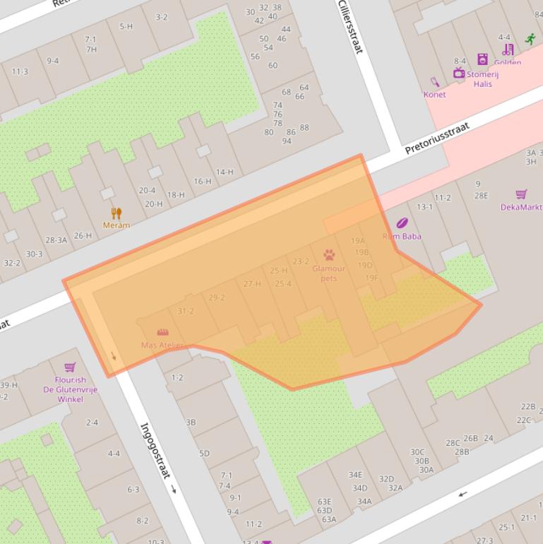 Kaart van postcodegebied 1092EX.