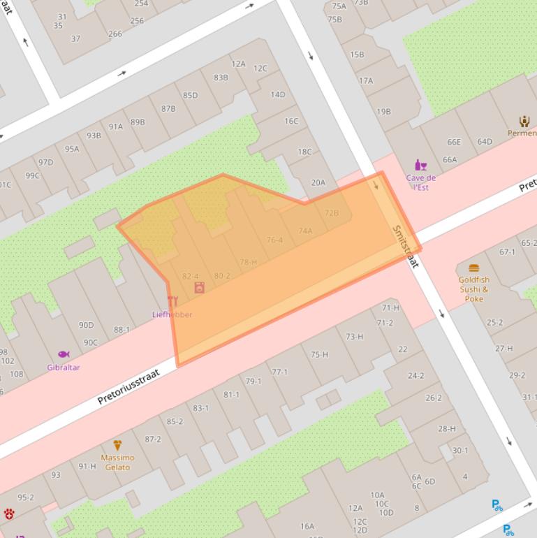 Kaart van postcodegebied 1092GK.