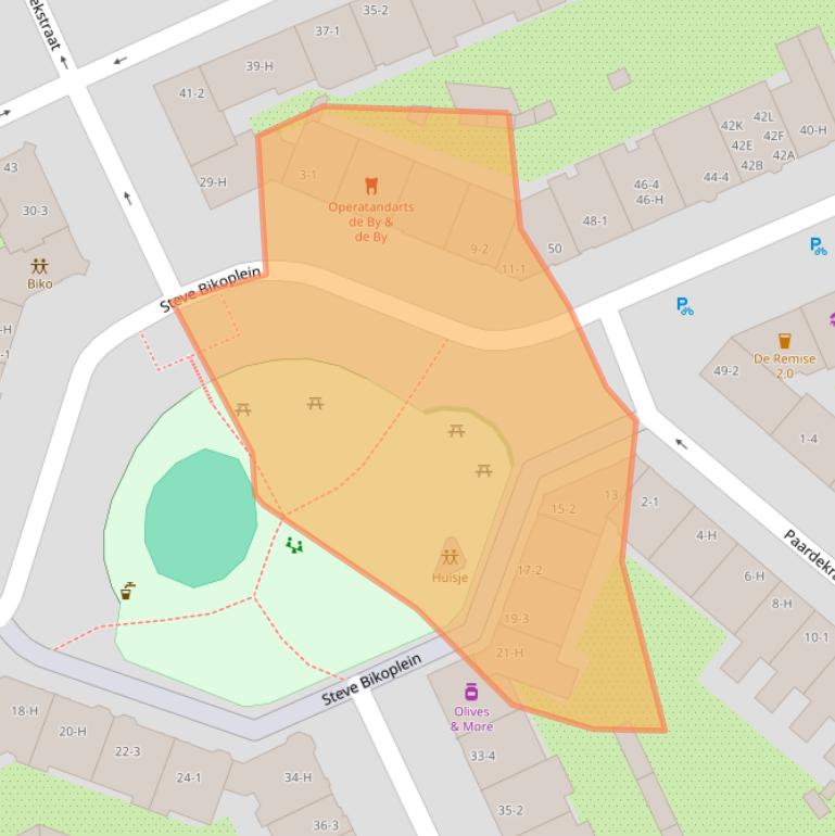 Kaart van postcodegebied 1092GM.
