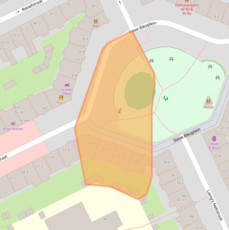 Kaart van postcodegebied 1092GP.