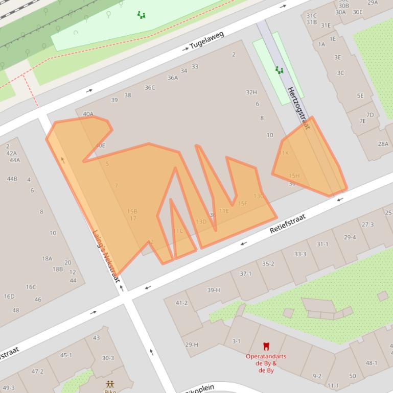 Kaart van postcodegebied 1092GR.