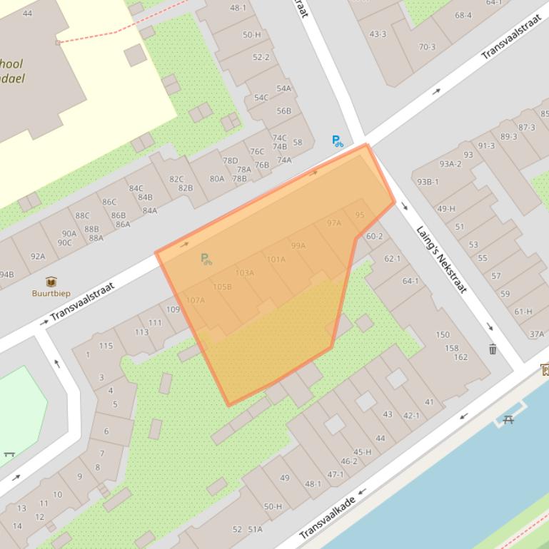 Kaart van postcodegebied 1092HG.