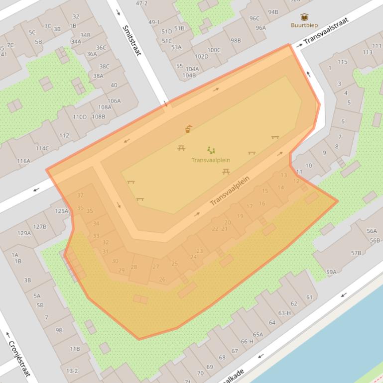 Kaart van postcodegebied 1092HW.