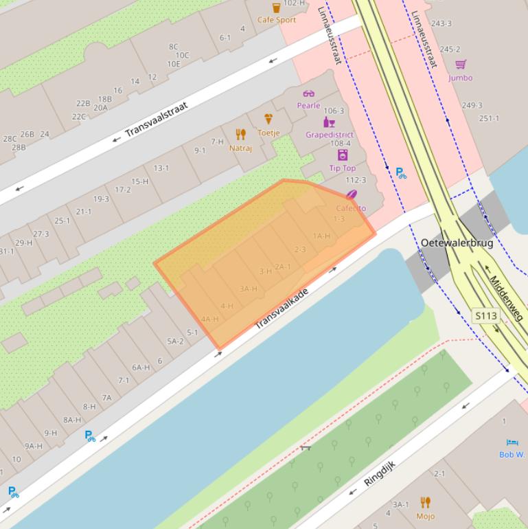 Kaart van postcodegebied 1092JH.