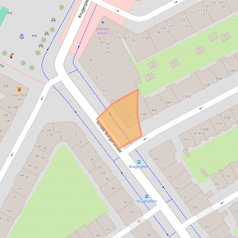 Kaart van postcodegebied 1092JX.