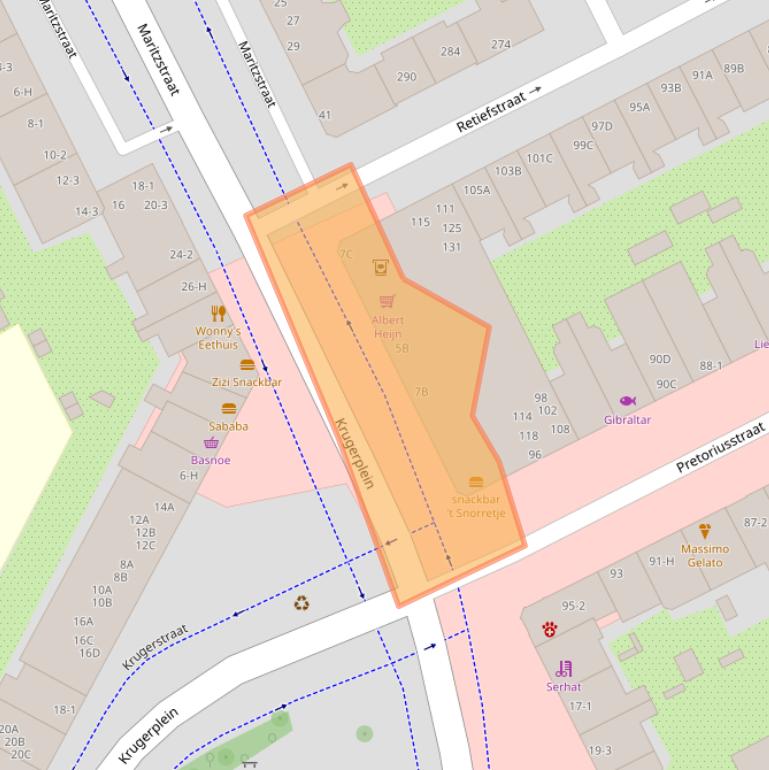 Kaart van postcodegebied 1092JZ.