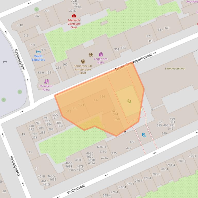 Kaart van postcodegebied 1092SC.