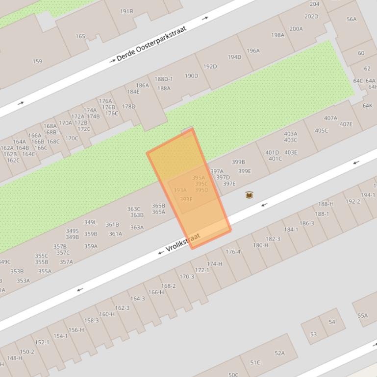 Kaart van postcodegebied 1092TD.