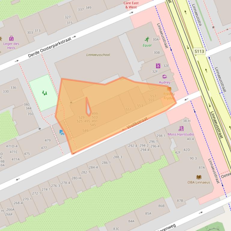 Kaart van postcodegebied 1092TL.