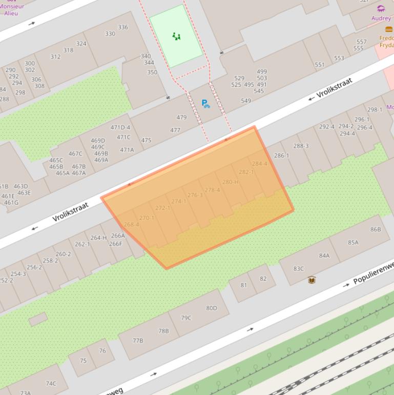 Kaart van postcodegebied 1092TZ.