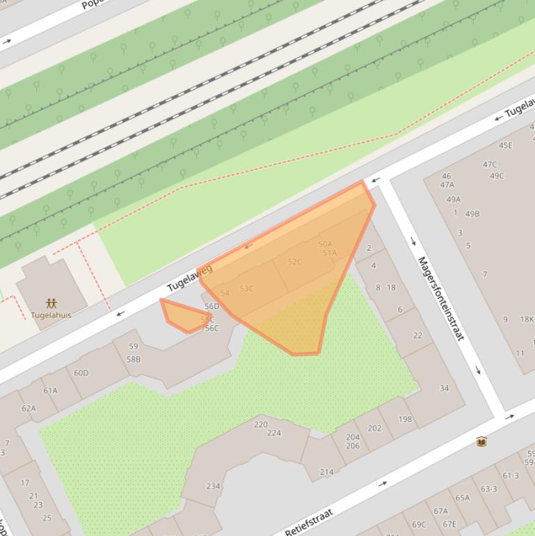 Kaart van postcodegebied 1092VJ.