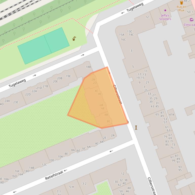 Kaart van postcodegebied 1092VP.