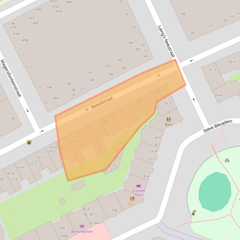 Kaart van postcodegebied 1092VX.
