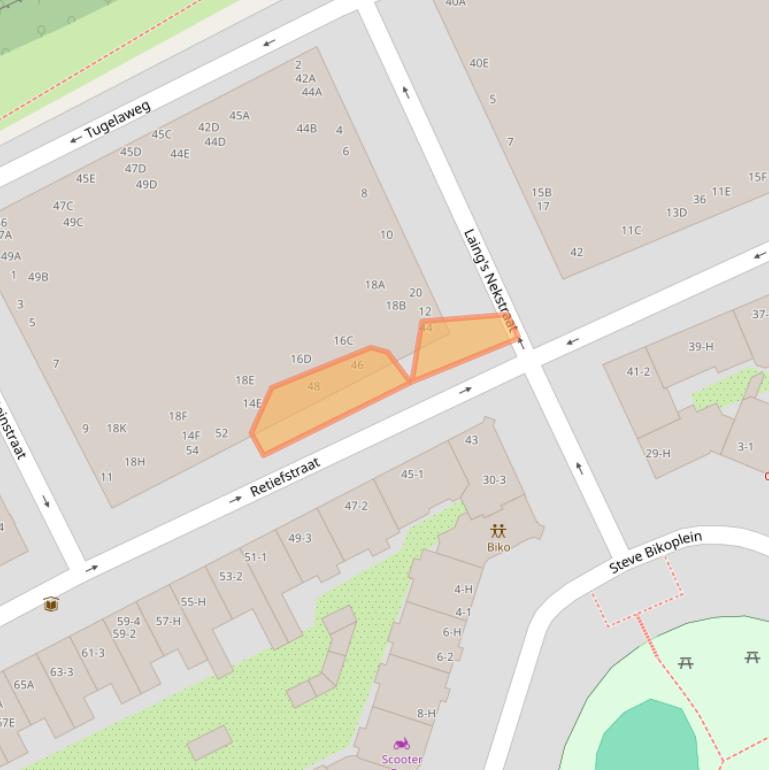 Kaart van postcodegebied 1092XG.