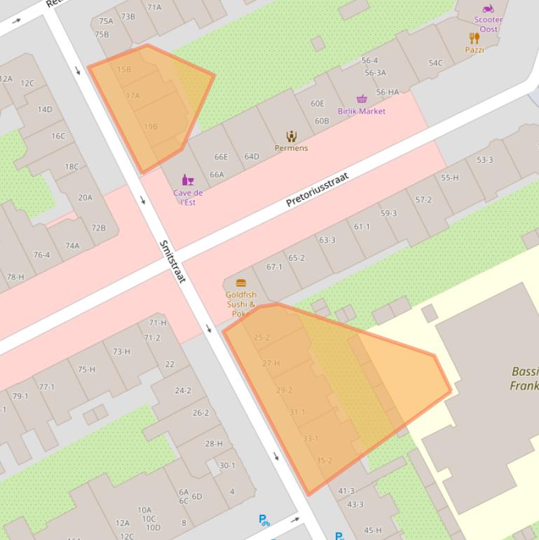 Kaart van postcodegebied 1092XP.