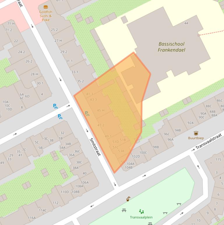 Kaart van postcodegebied 1092XR.