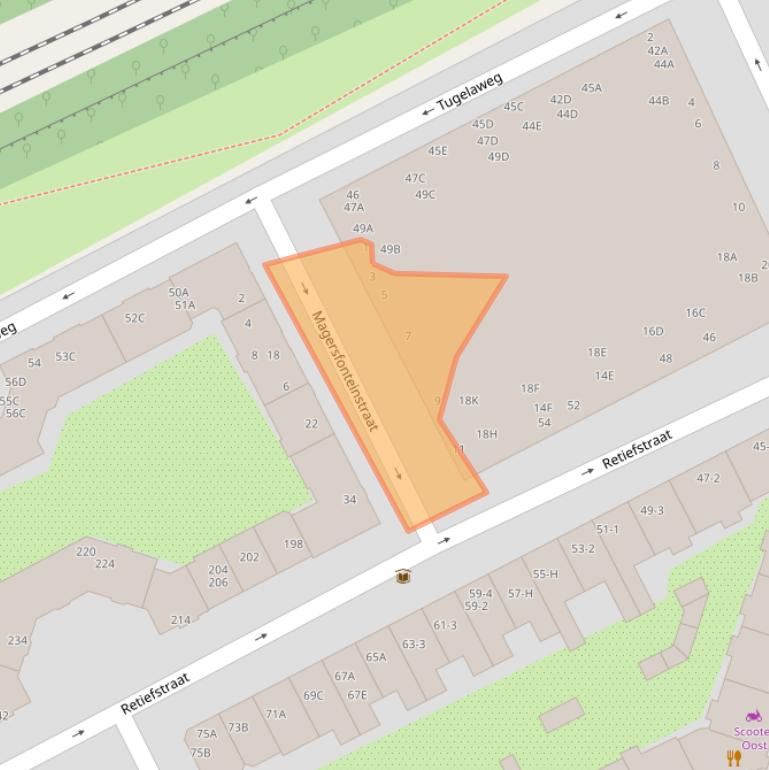 Kaart van postcodegebied 1092XV.